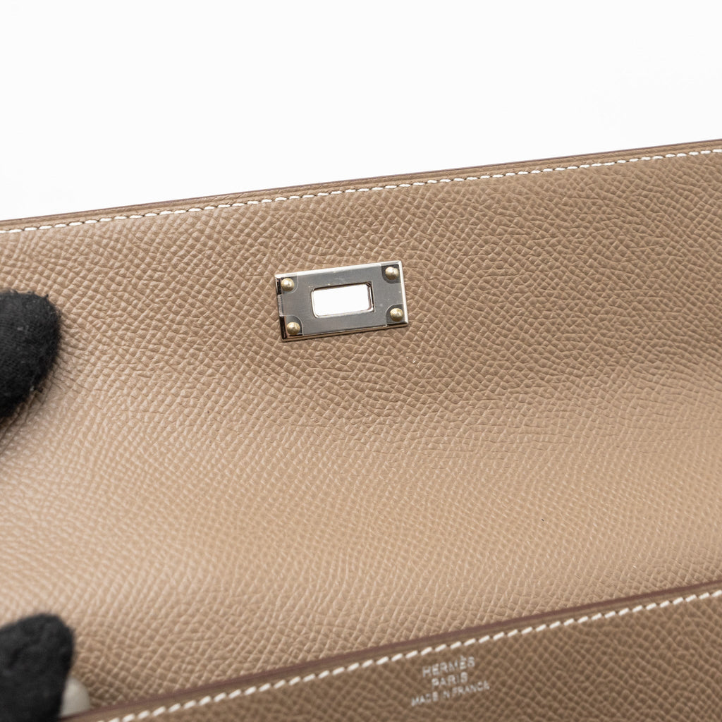 HERMES KELLY CLASSIC LONG WALLET EPSOM ETOUPE SHW