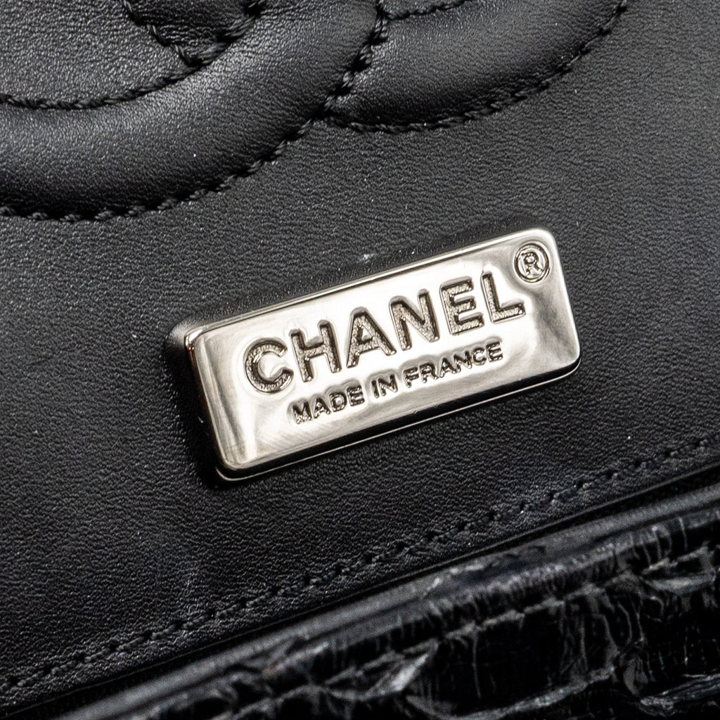 CHANEL MEDIUM CLASSIC DOUBLE FLAP BAG PYTHON BLACK SHW