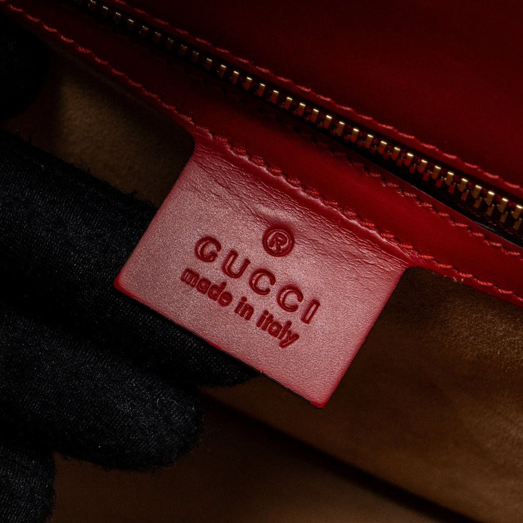 GUCCI SYLVIE SHOULDER BAG CALFSKIN RED GHW