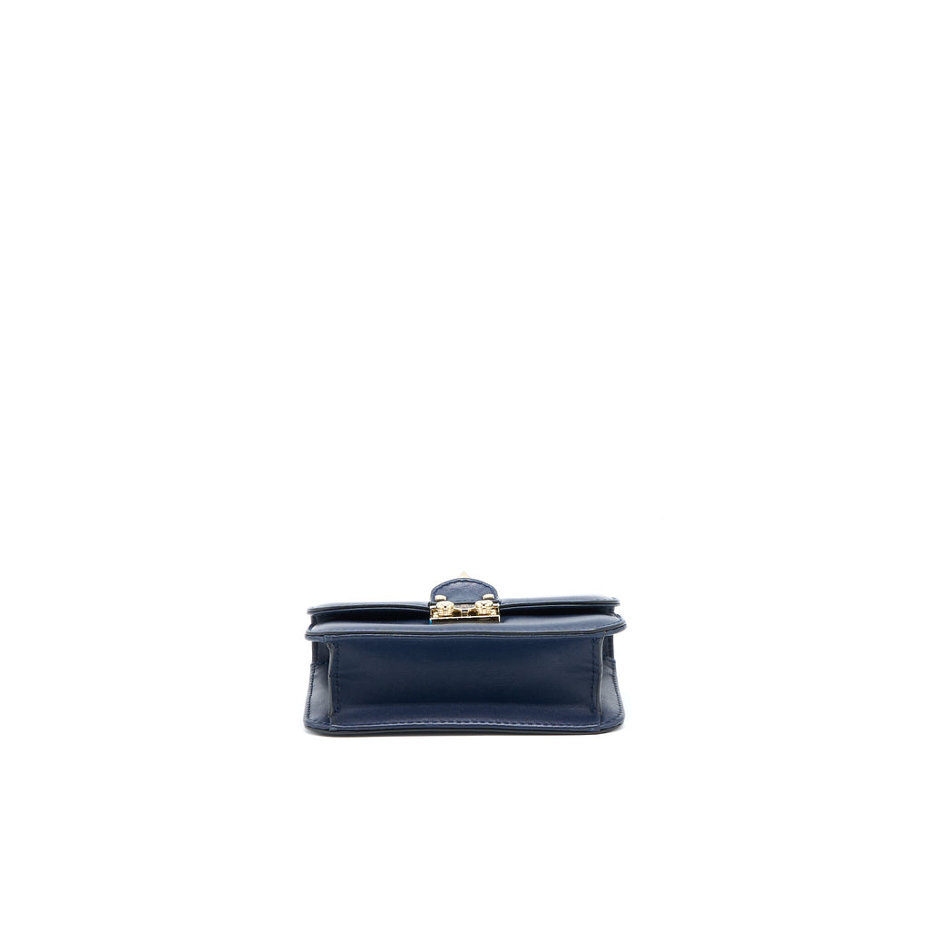 VALENTINO MINI GARAVANI GLAM LOCK CROSSBODY BAG NAVY LGHW