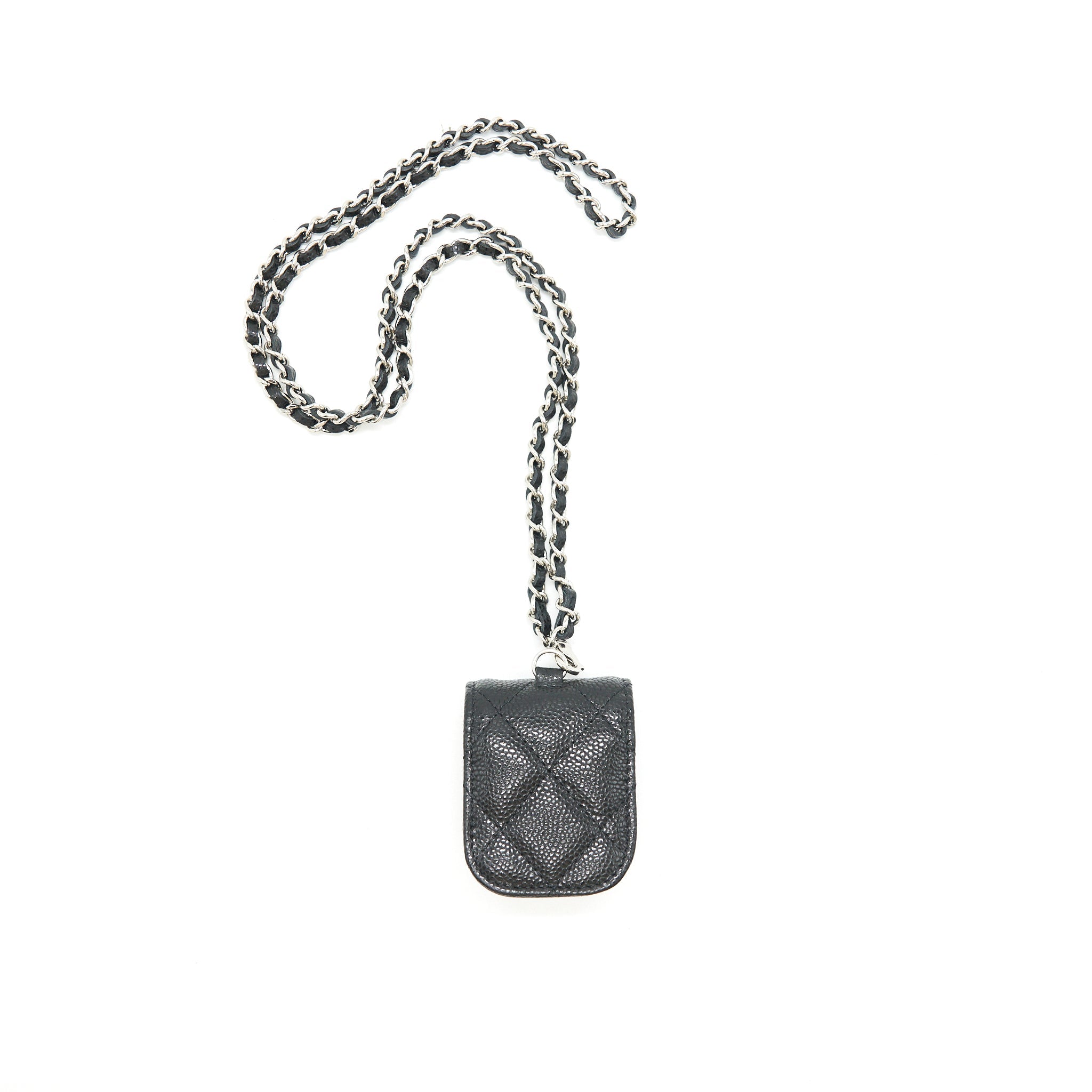 CHANEL AIRPODS CASE CAVIAR BLACK SHW