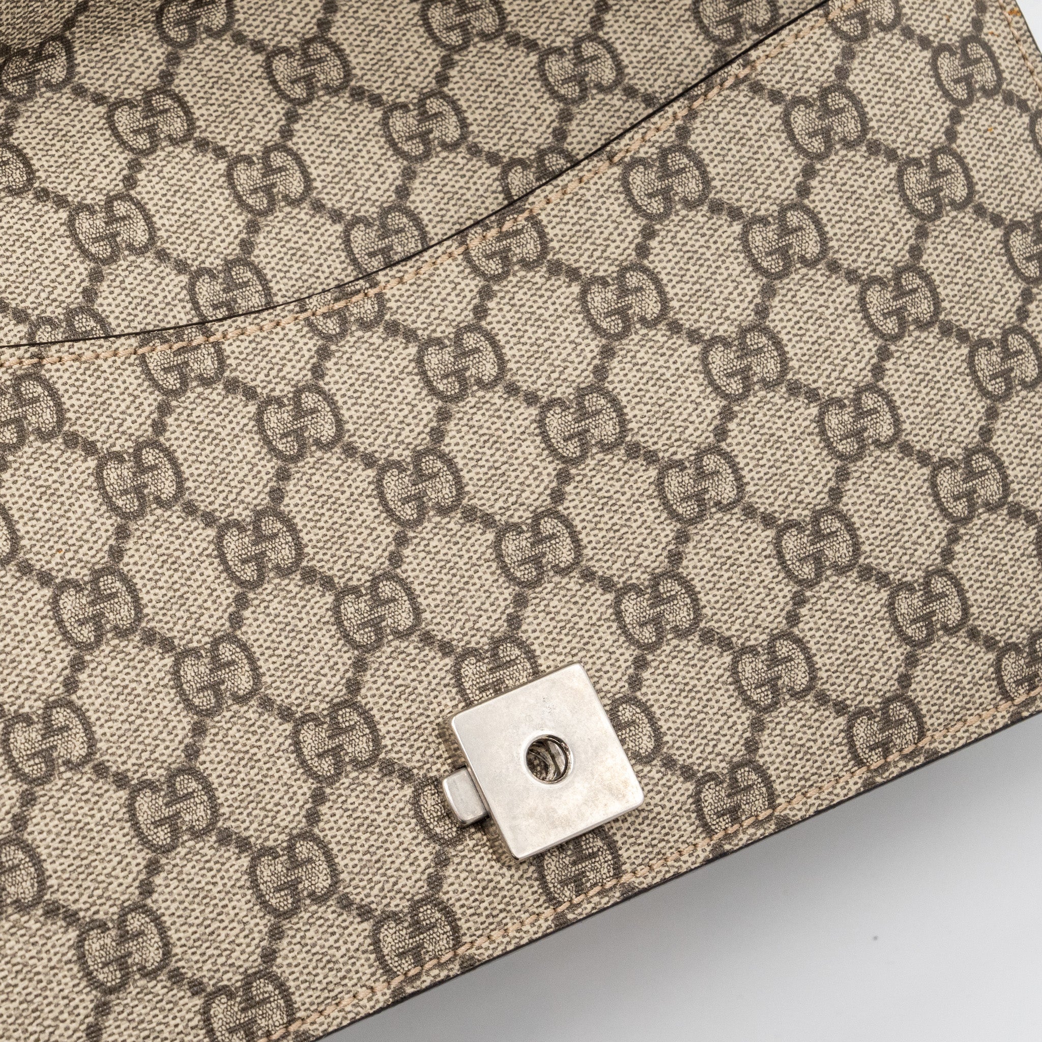 GUCCI DIONYSUS SHOULDER BAG GG SUPREME CANVAS/SUEDE LEATHER BEIGE SHW