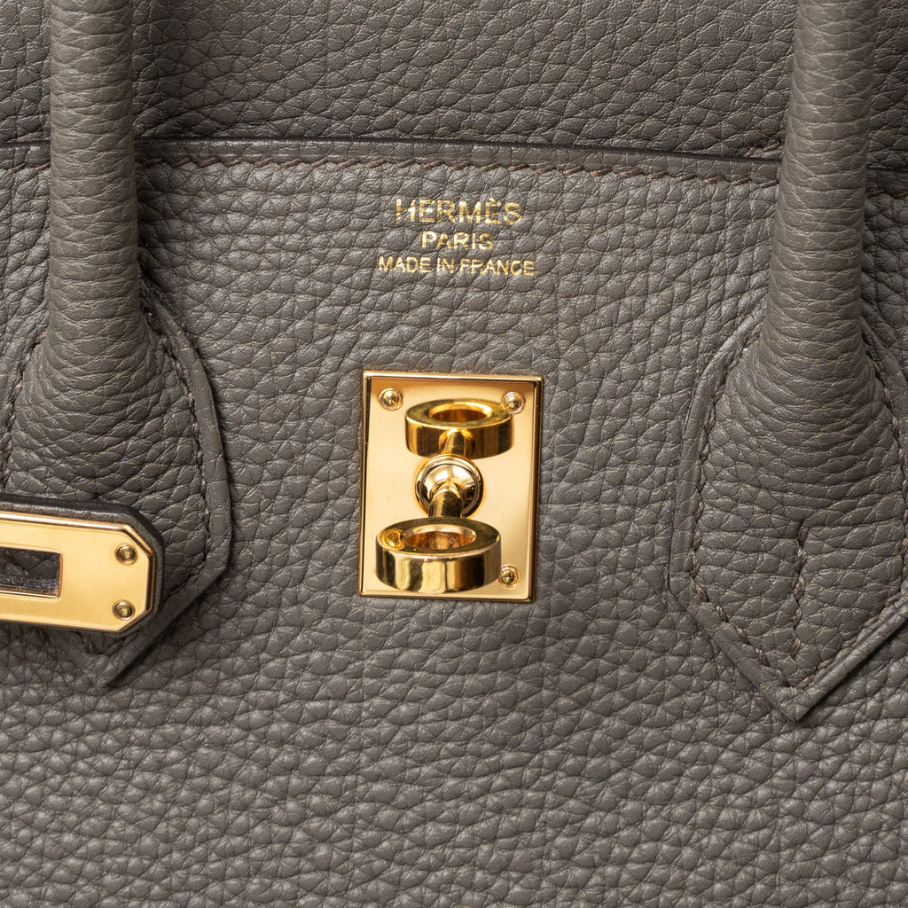 HERMES BIRKIN 25 TOGO GRIS ETAIN RGHW