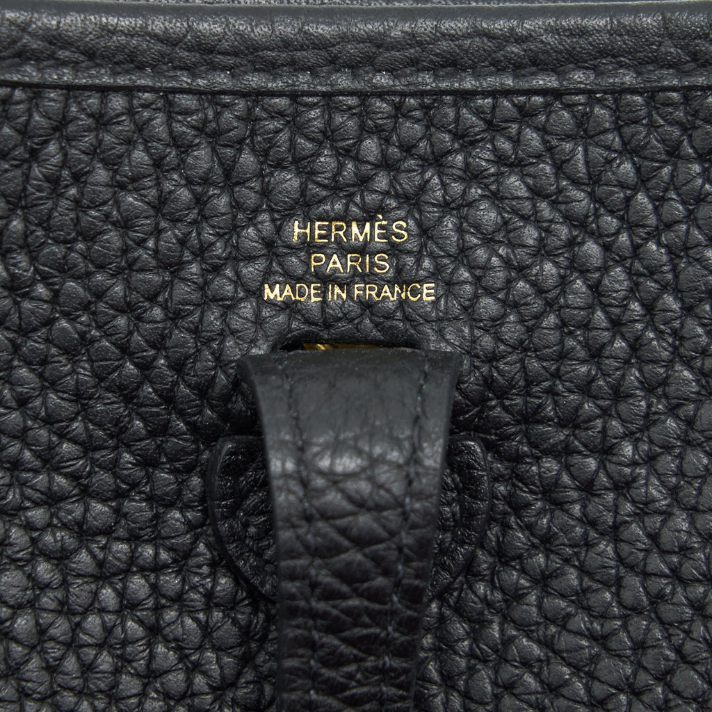 HERMES MINI EVELYNE BLACK GHW