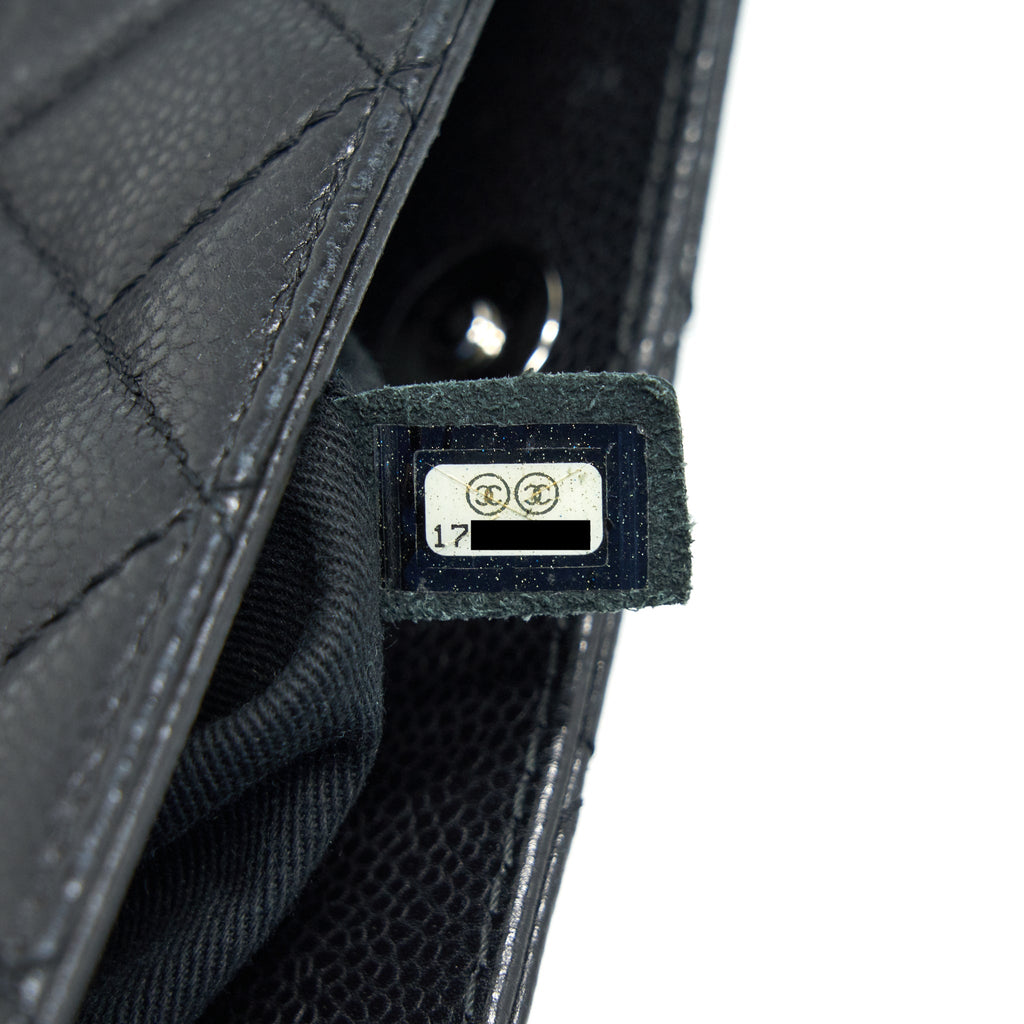 CHANEL QUILTED LEATHER TOTE BAG WITH CHAIN IN CARVIAR BLACK SHW