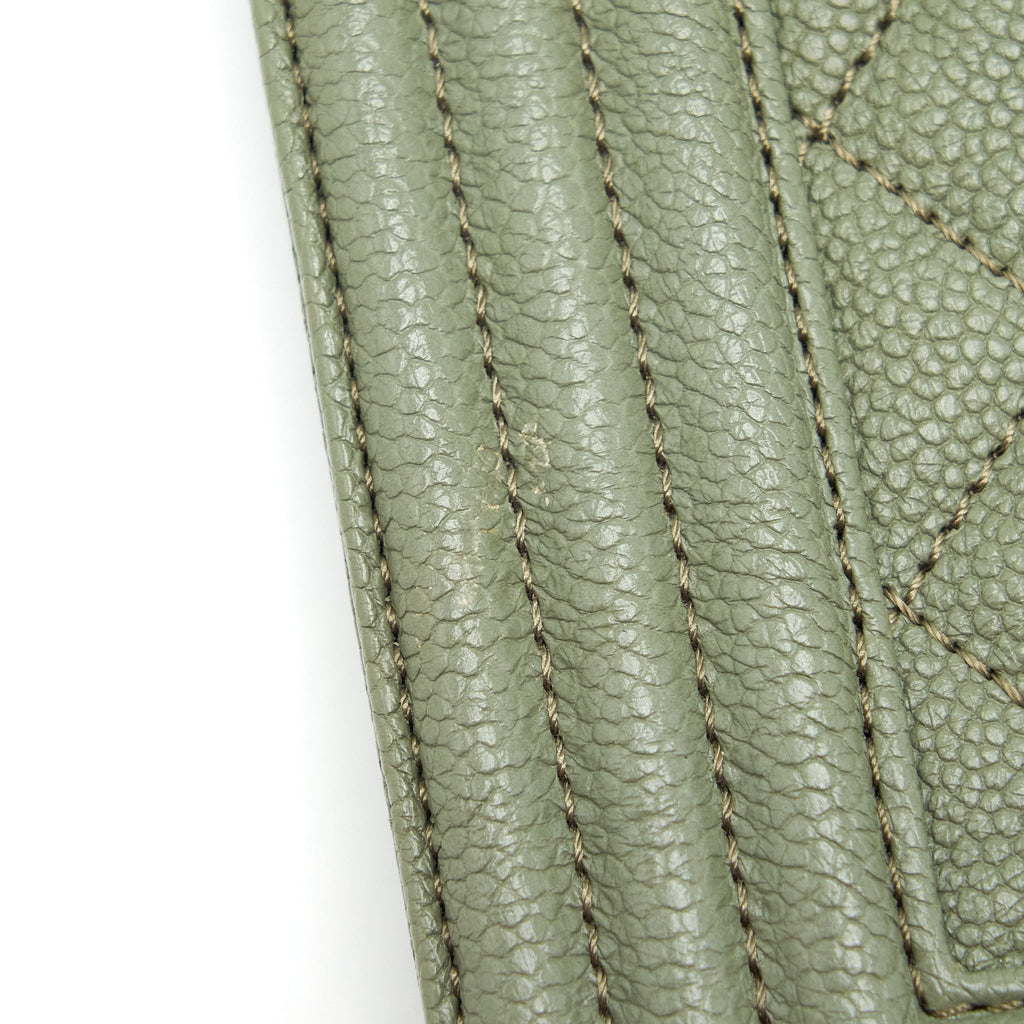 CHANEL MEDIUM BOY BAG CAVIAR LIGHT GREEN LGHW