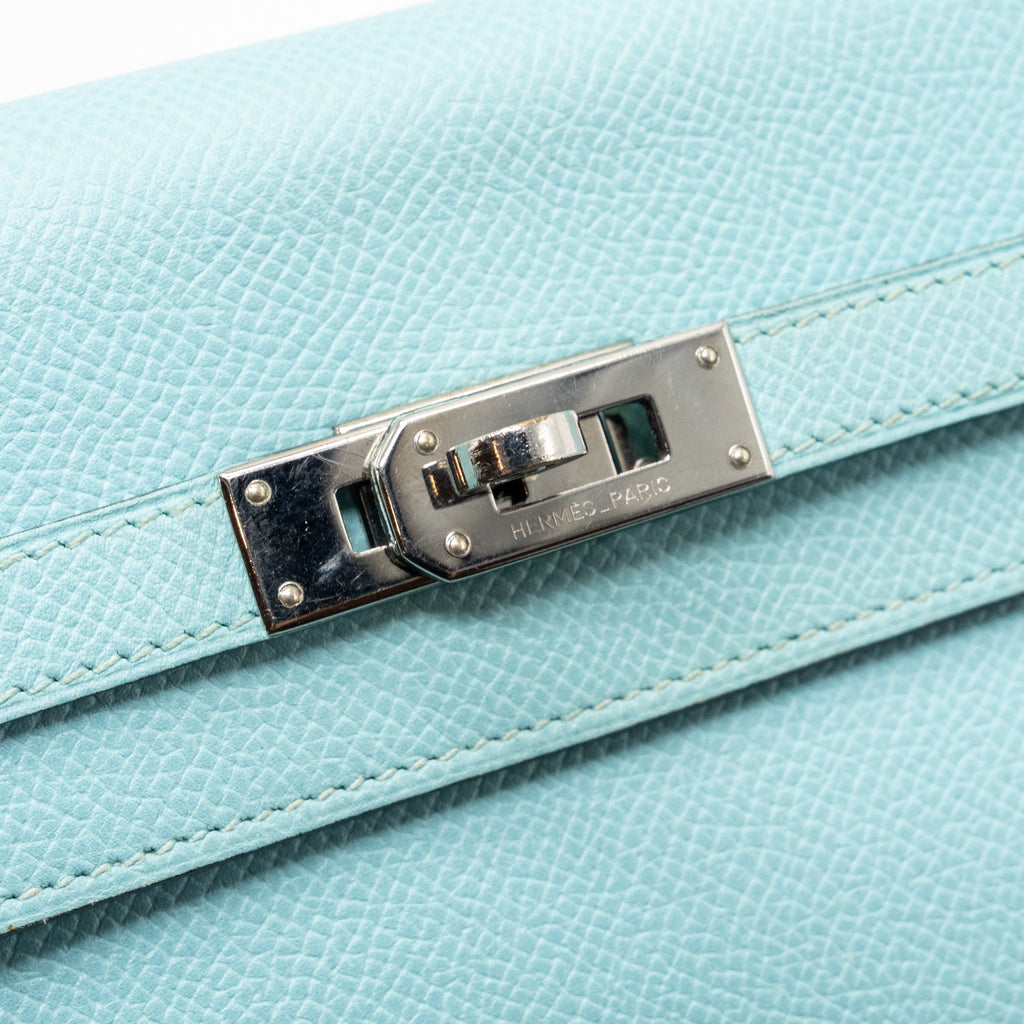 HERMES KELLY LONG WALLET EPSOM LIGHT BLUE SHW
