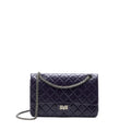 CHANEL LARGE 2.55 REISSUE FLAP BAG AGED CALFSKIN DARK PURPLE RUTHENIUM HARDWARE