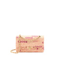 CHANEL VINTAGE COCO MEDIUM CLASSIC FLAP BAG FABRIC PINK GHW