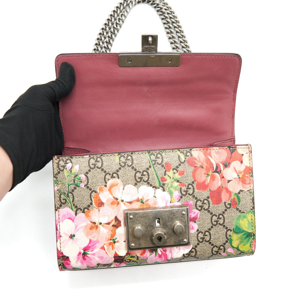 GUCCI SMALL PADLOCK GG PRINT PINK