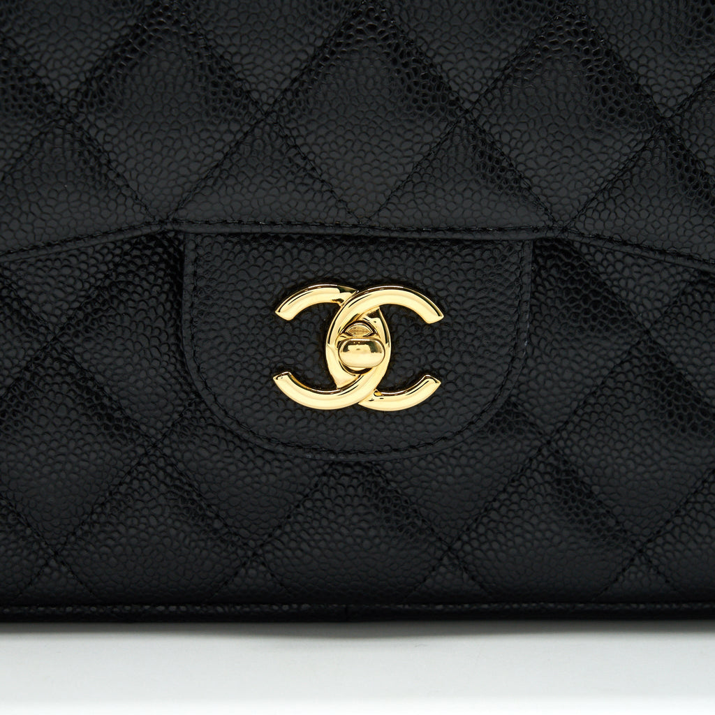 CHANEL JUMBO CLASSIC DOUBLE FLAP CAVIAR BLACK GHW