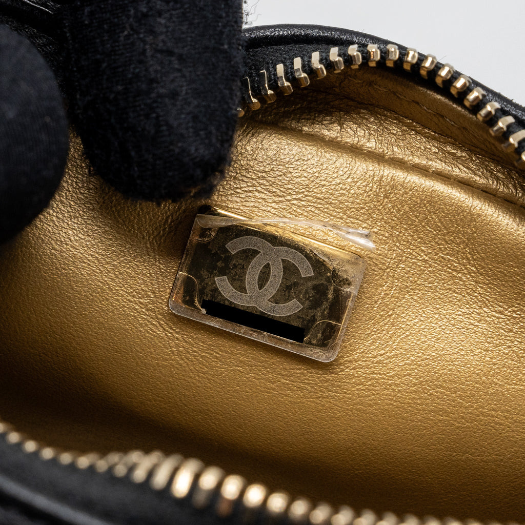 CHANEL PEARL CRUSH CAMERA BAG LAMBSKIN BLACK GHW (MICROCHIP)