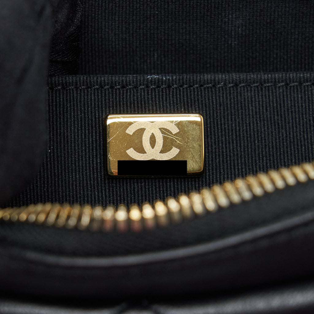 CHANEL 22C CAMERA BAG CALFSKIN BLACK GHW(MICROCHIP)