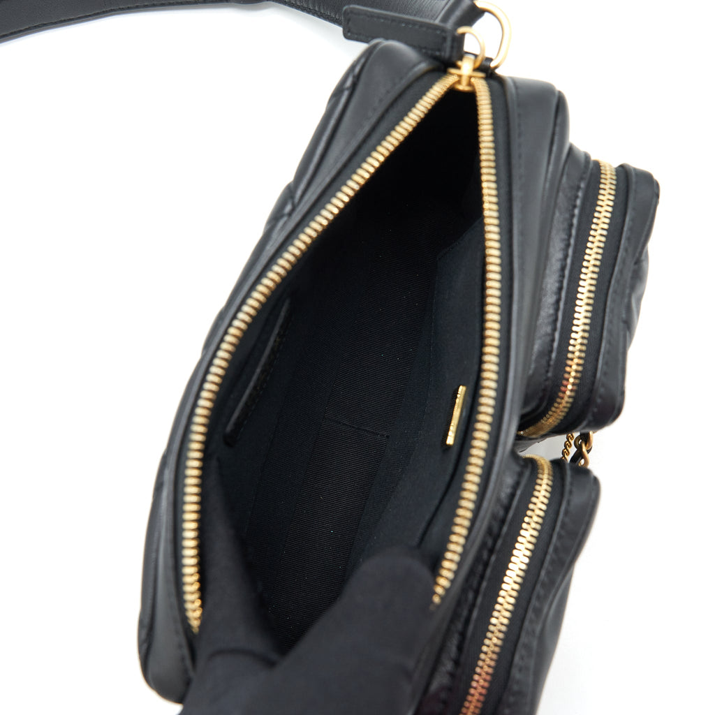 CHANEL 22C CAMERA BAG CALFSKIN BLACK GHW(MICROCHIP)