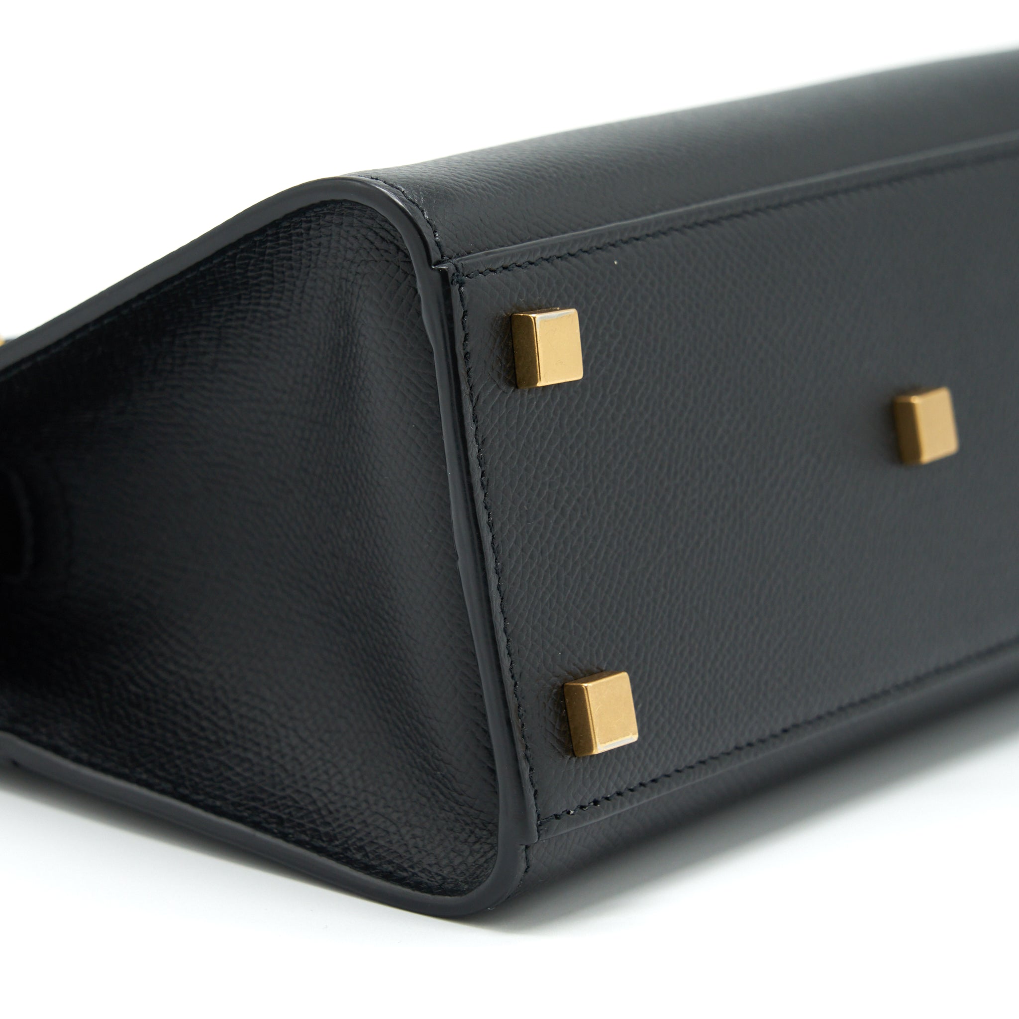 SAINT LAURENT/YSL MANHATTAN NANO SHOPPING BAG CALFSKIN BLACK GHW