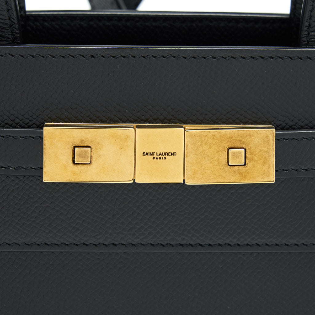 SAINT LAURENT/YSL MANHATTAN NANO SHOPPING BAG CALFSKIN BLACK GHW