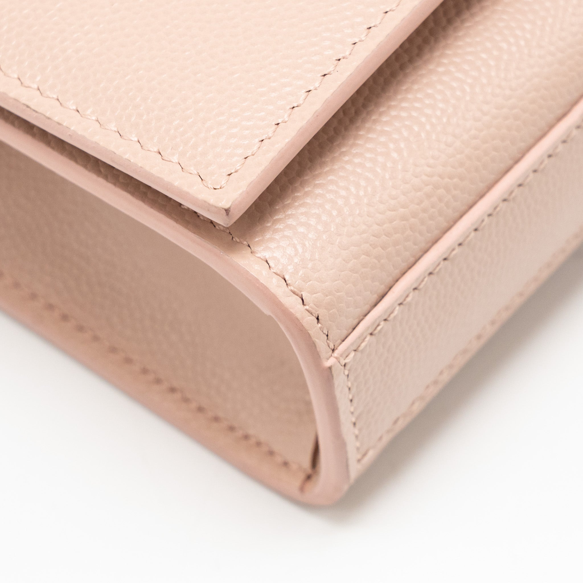 SAINT LAURENT/YSL SMALL SHOULDER BAG GRAINED CALFSKIN PALE PINK GHW