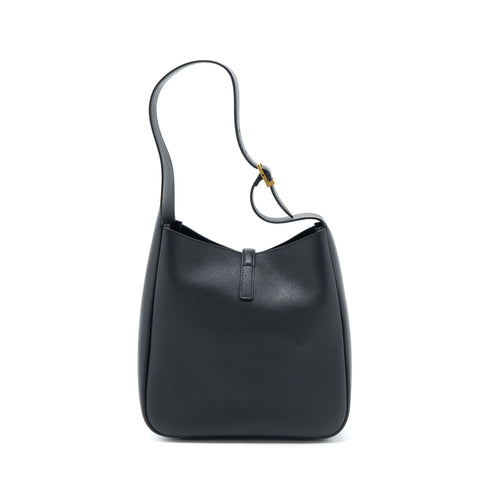 SAINT LAURENT LE 5 A 7 SOFT SMALL BAG IN SMOOTH CALFSKIN BLACK BRUSHED GHW