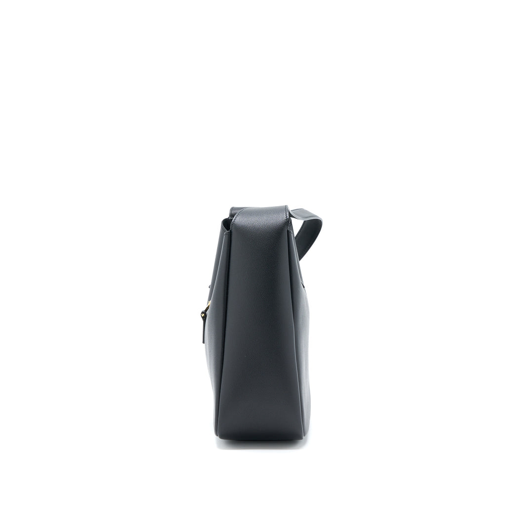 SAINT LAURENT LE 5 A 7 SOFT SMALL BAG IN SMOOTH CALFSKIN BLACK BRUSHED GHW