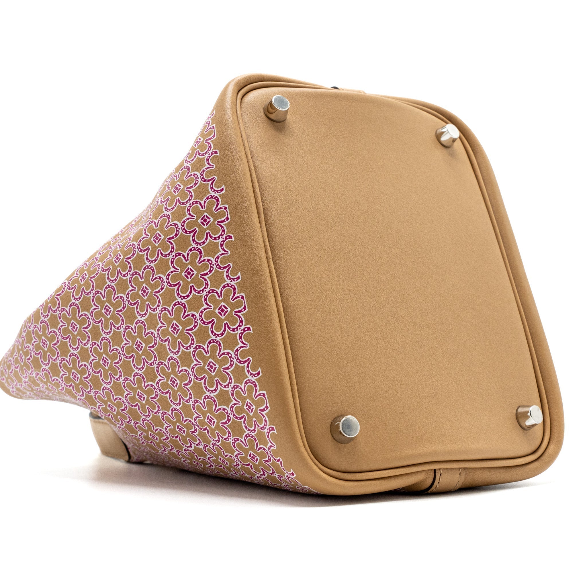 HERMES PICOTIN 18 LUCKY DAISY LOCK BAG SWIFT CHAI-ROSE-BLANC / ROSE SHW