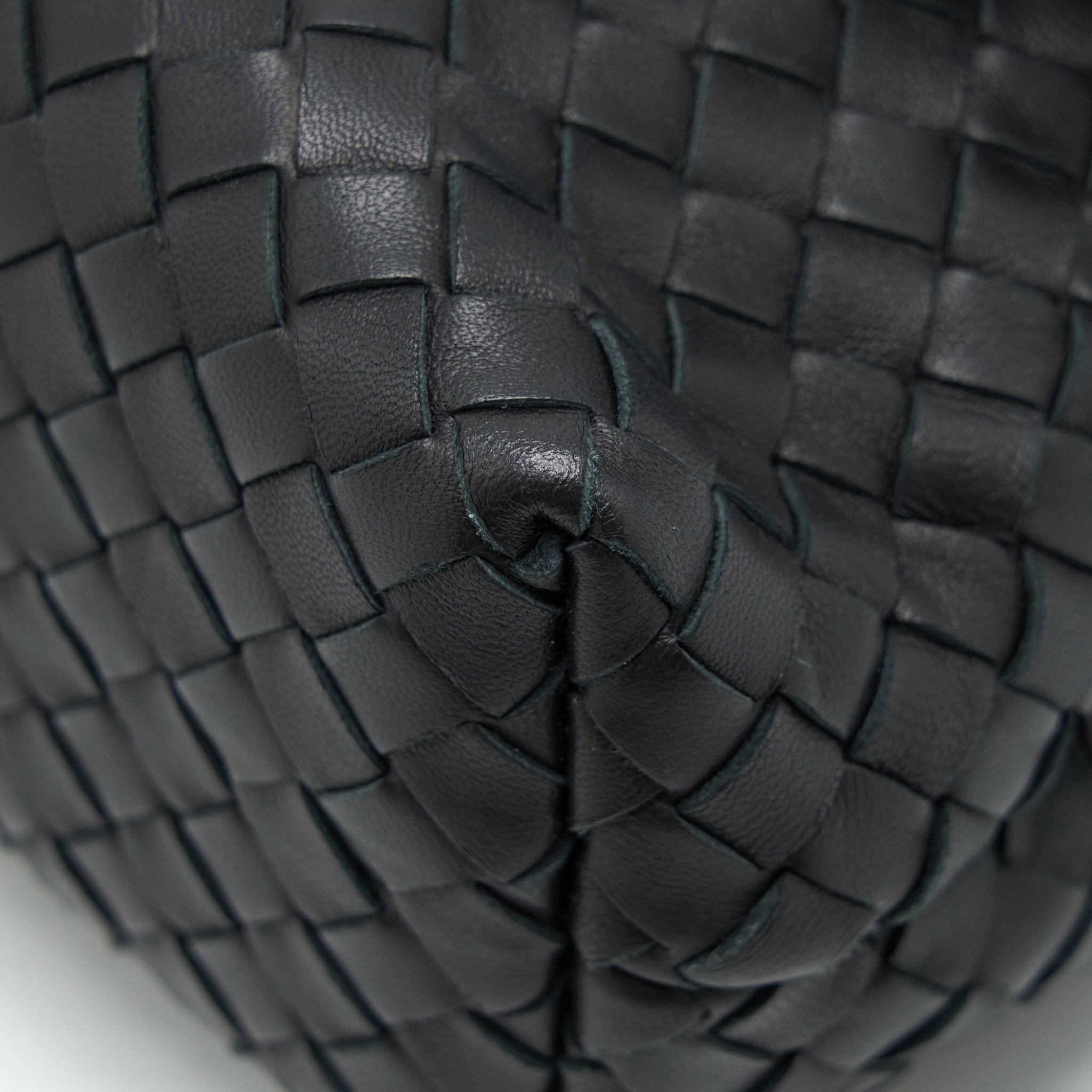 BOTTEGA VENETA OLYMPIA BAG BLACK WITH BLACK HARDWARE