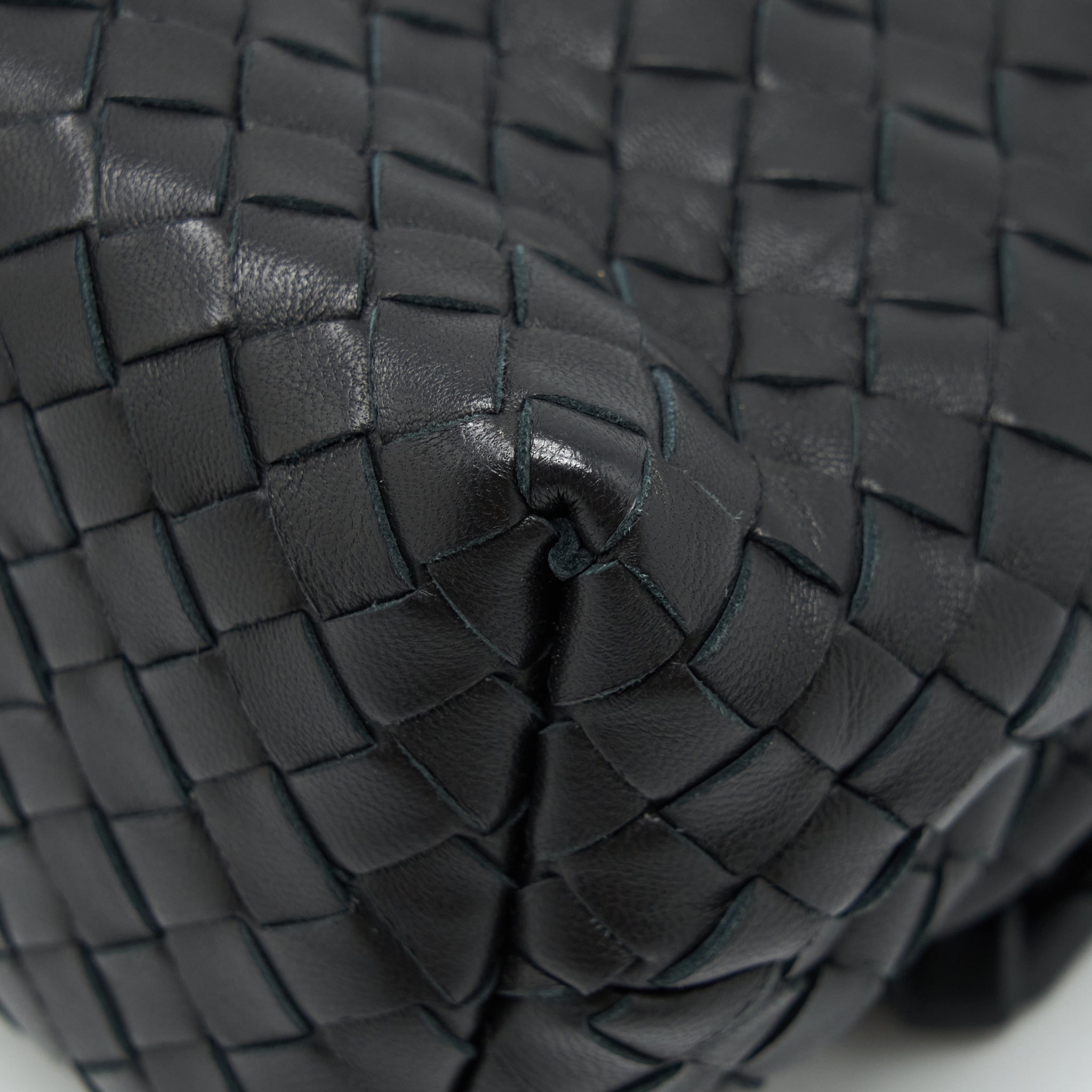 BOTTEGA VENETA OLYMPIA BAG BLACK WITH BLACK HARDWARE