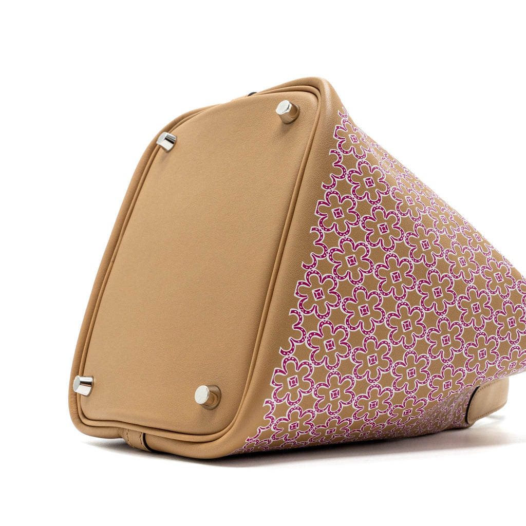 HERMES PICOTIN 18 LUCKY DAISY LOCK BAG SWIFT CHAI-ROSE-BLANC / ROSE SHW