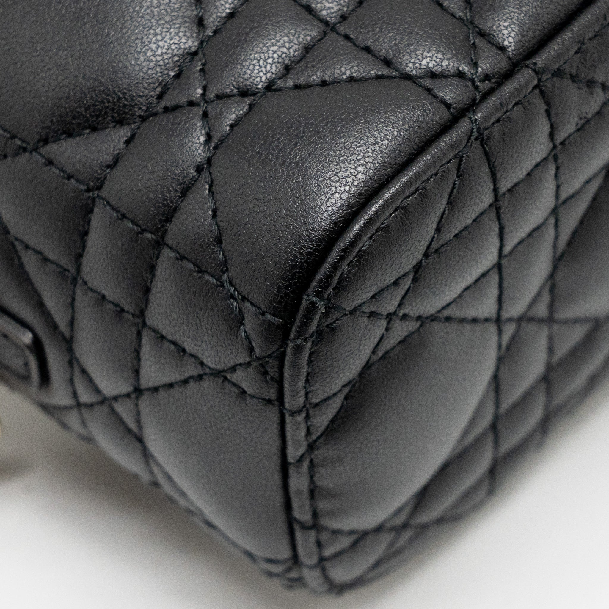 DIOR MICRO LADY DIOR VANITY CASE BAG CANNAGE LAMBSKIN BLACK LGHW