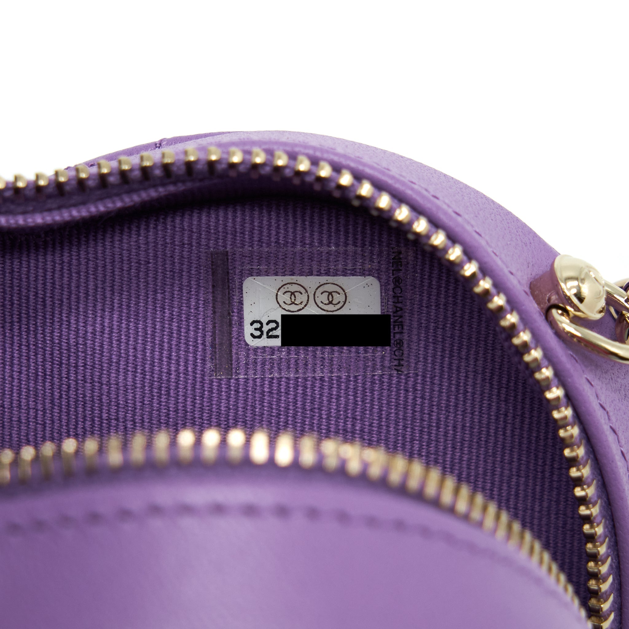 CHANEL 22S SMALL HEART BAG LAMBSKIN PURPLE LGHW