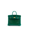 HERMES BIRKIN 25 SHINY CROCODILE 6Q VERT EMERAUDE GHW