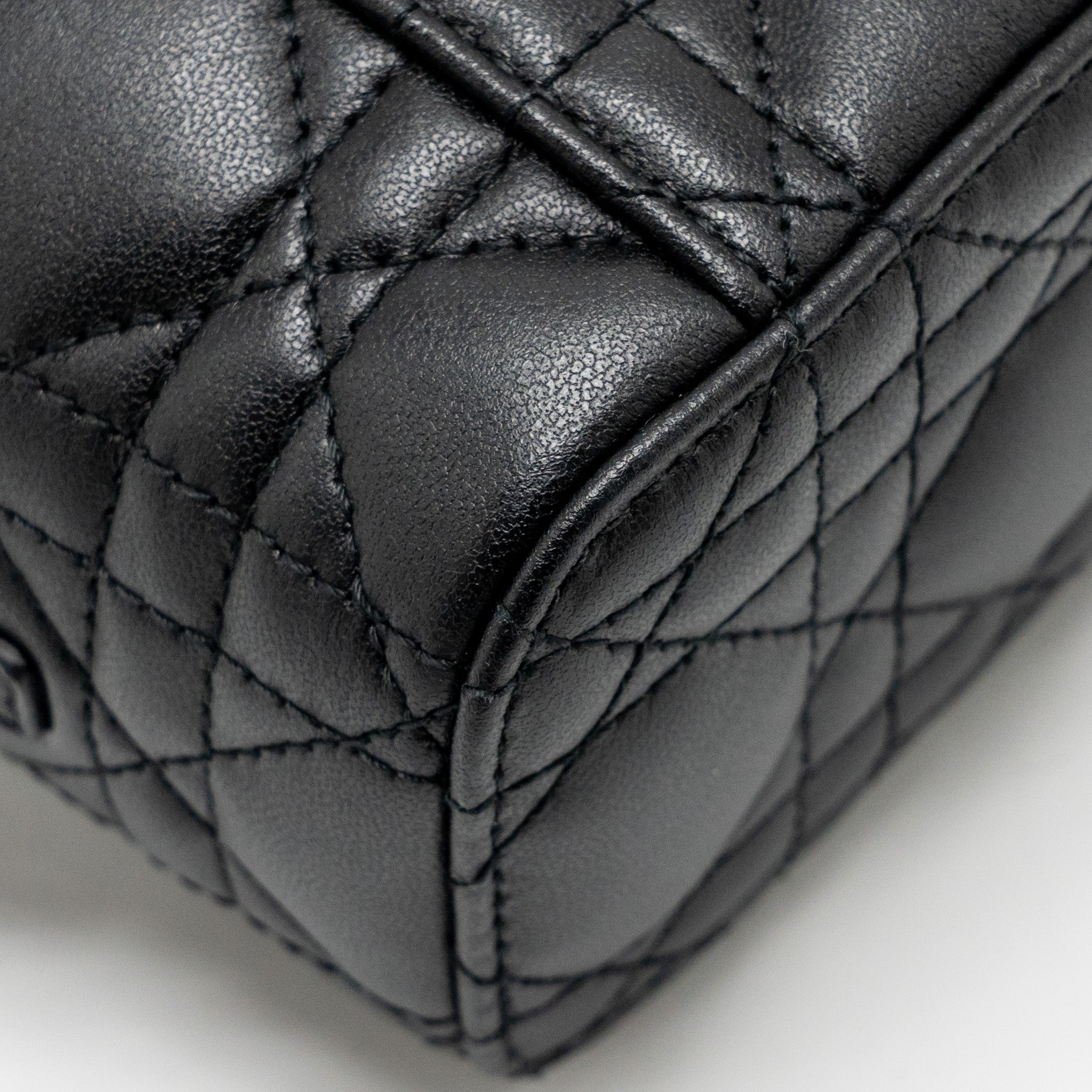DIOR MICRO LADY DIOR VANITY CASE BAG CANNAGE LAMBSKIN BLACK LGHW