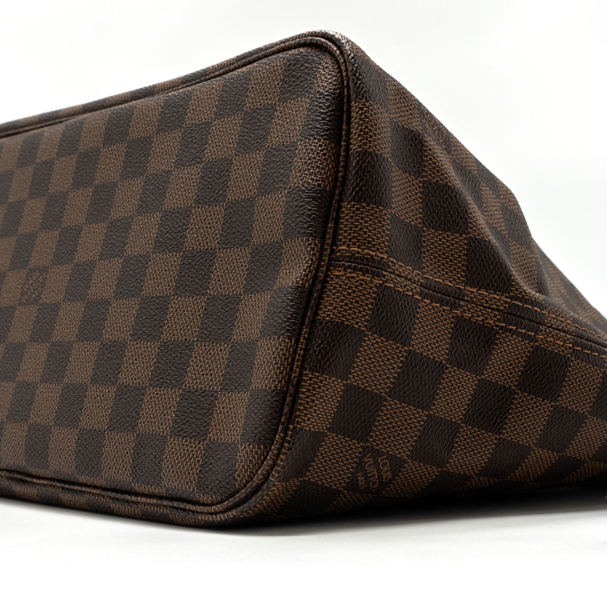 LOUIS VUITTON NEVERFULL MM MONOGRAM DAMIER EBENE CANVAS / ROSE BALLERINA GHW