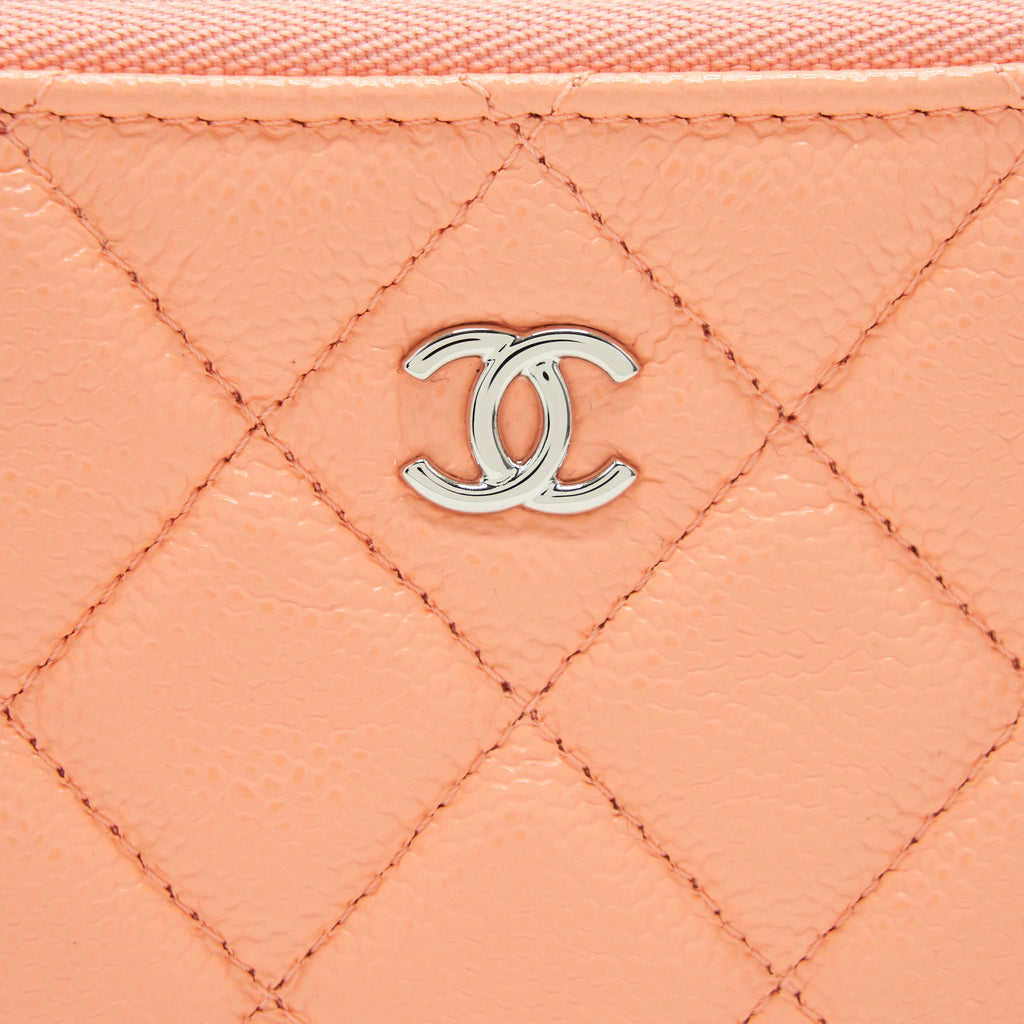 CHANEL MINI OCASE ZIP POUCH CORAL CAVIAR