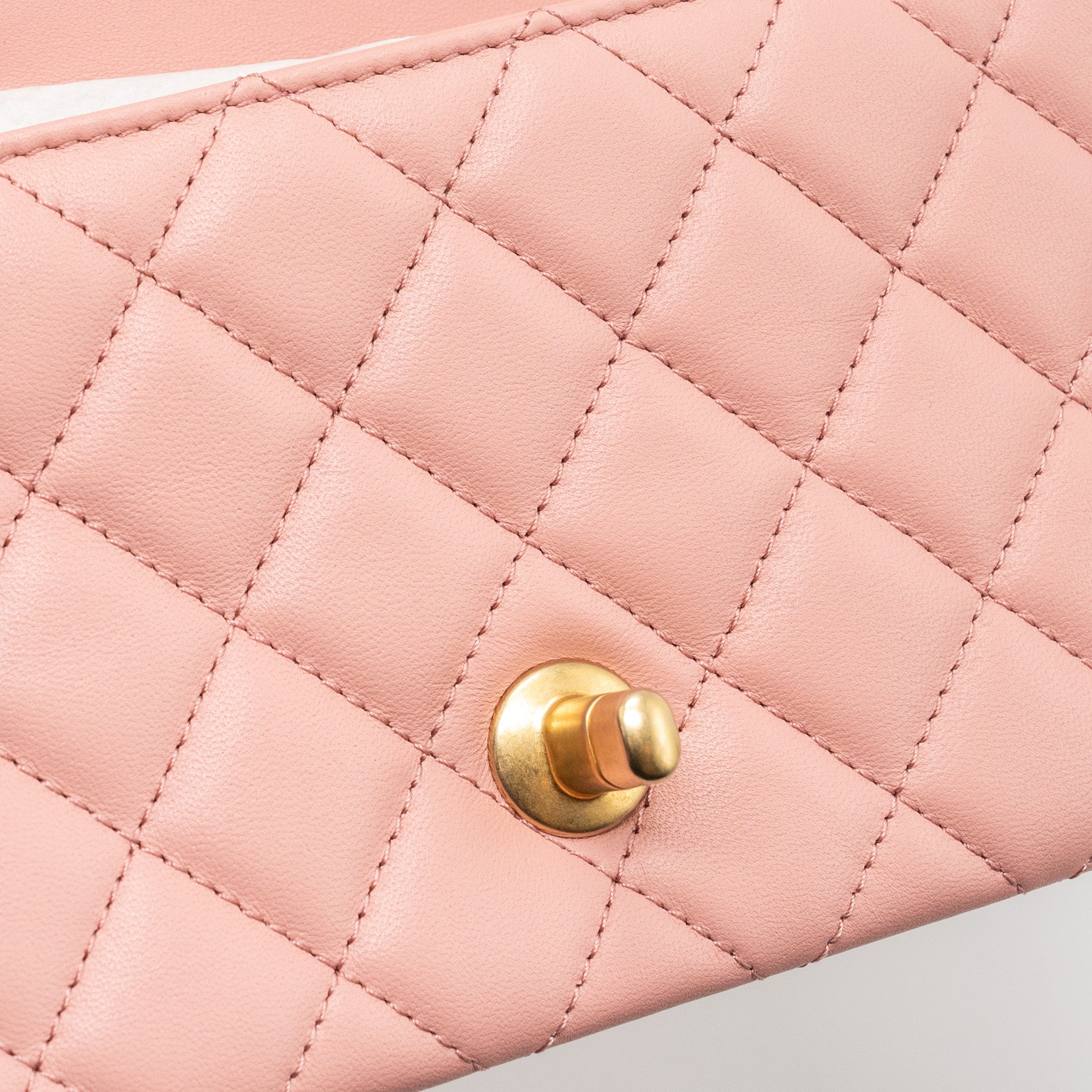 CHANEL PEARL CRUSH MINI RECTANGULAR FLAP BAG LAMBSKIN PINK GHW (MICROCHIP)