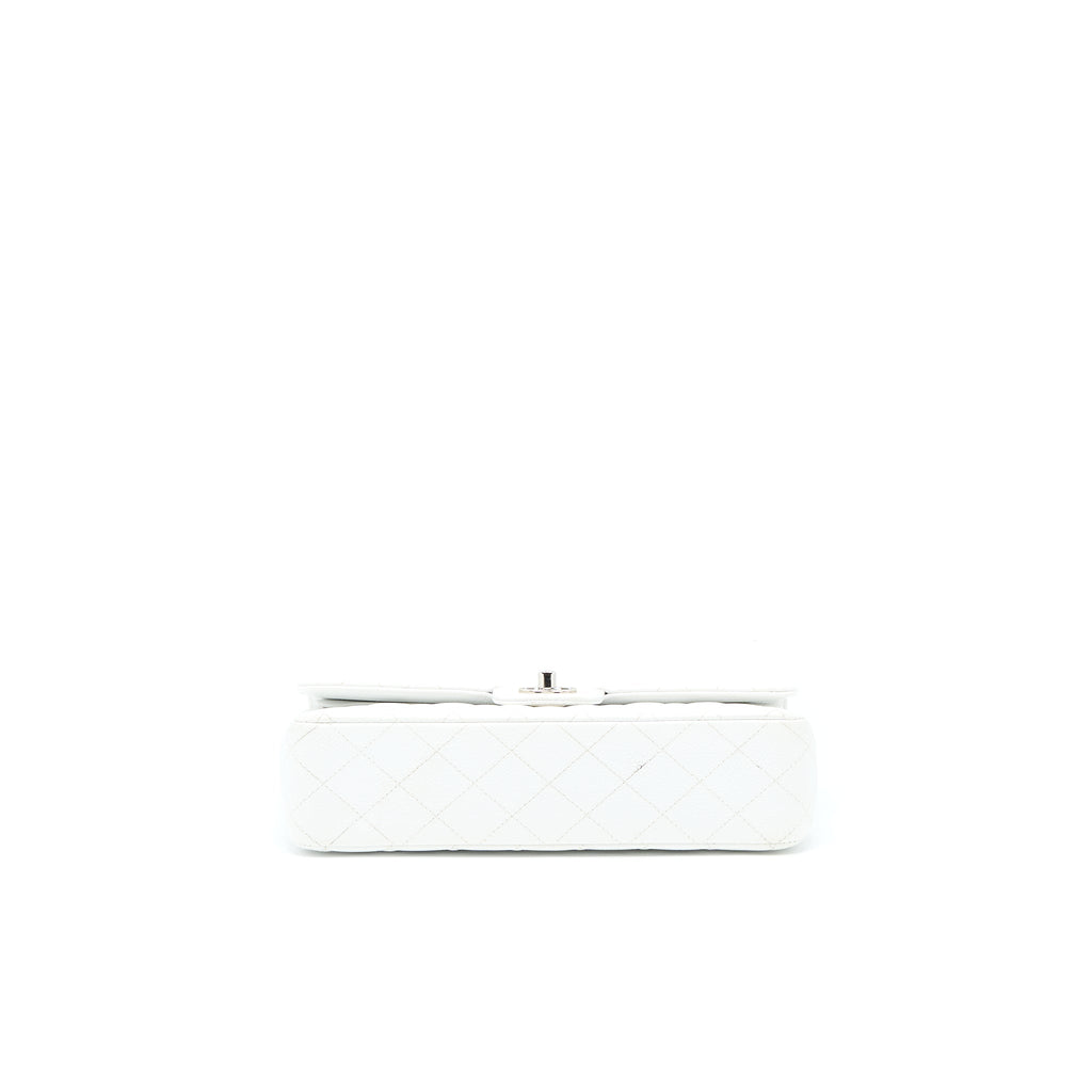 CHANEL MEDIUM CLASSIC FLAP CAVIAR WHITE SHW