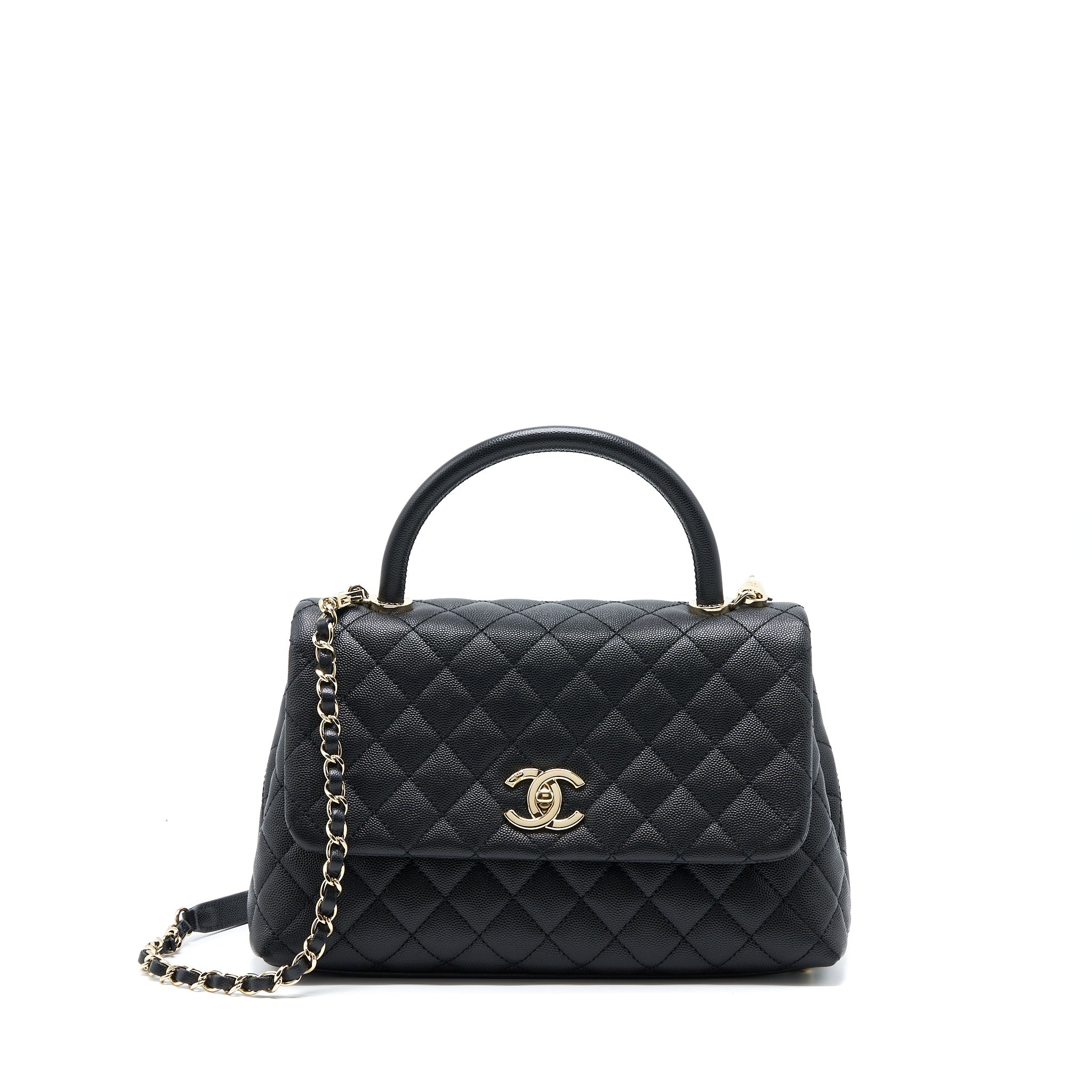 CHANEL MEDIUM COCO HANDLE CAVIAR BLACK LGHW