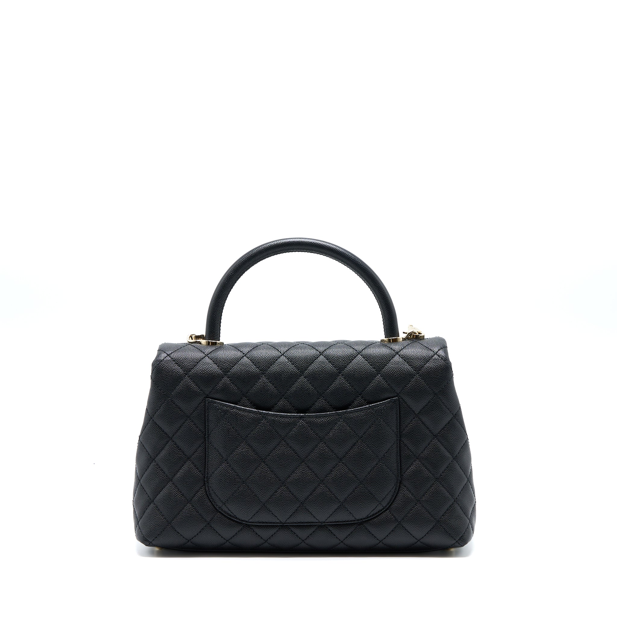 CHANEL MEDIUM COCO HANDLE CAVIAR BLACK LGHW