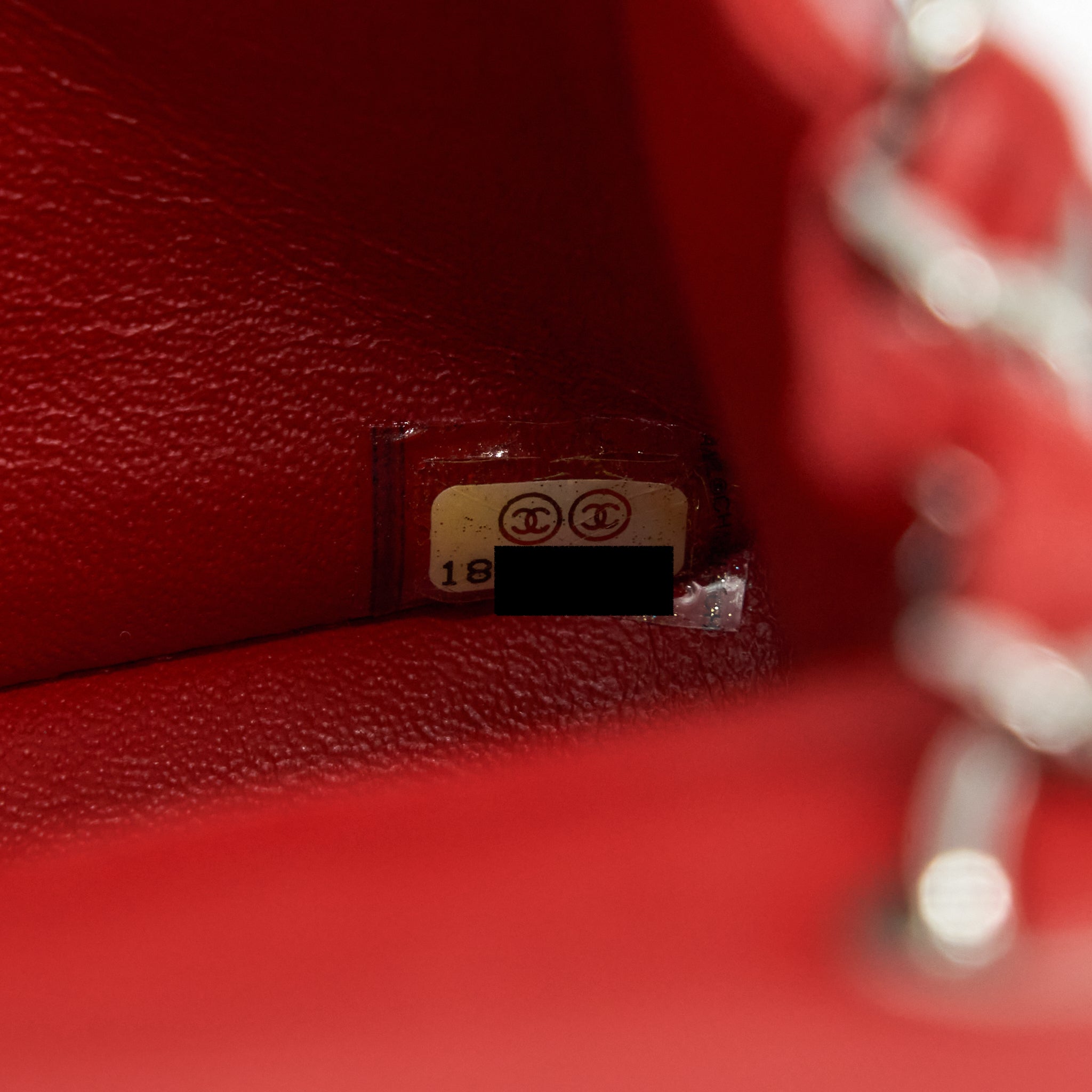 CHANEL MINI SQUARE FLAP BAG LAMBSKIN RED SHW