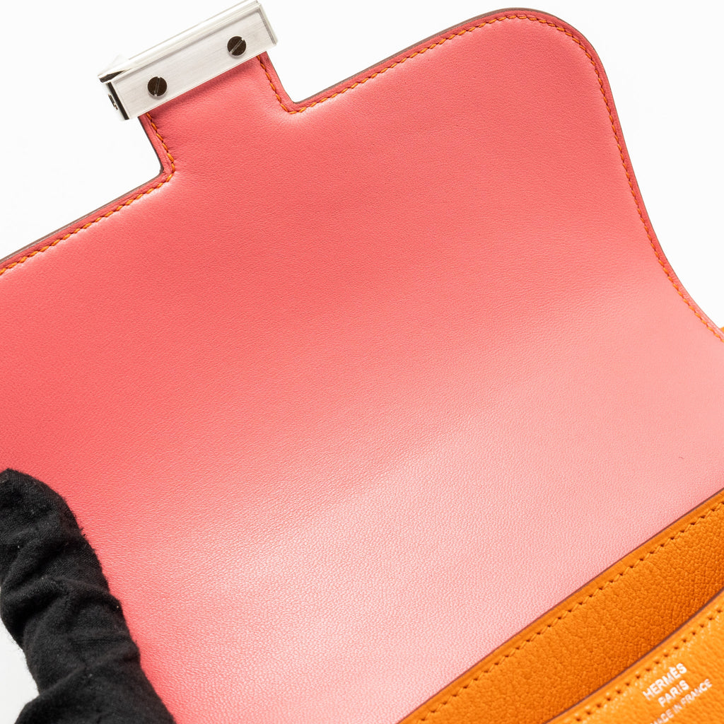 HERMES MINI CONSTANCE CHEVRON MYSORE ORANGE / ROSE AZALEE SHW