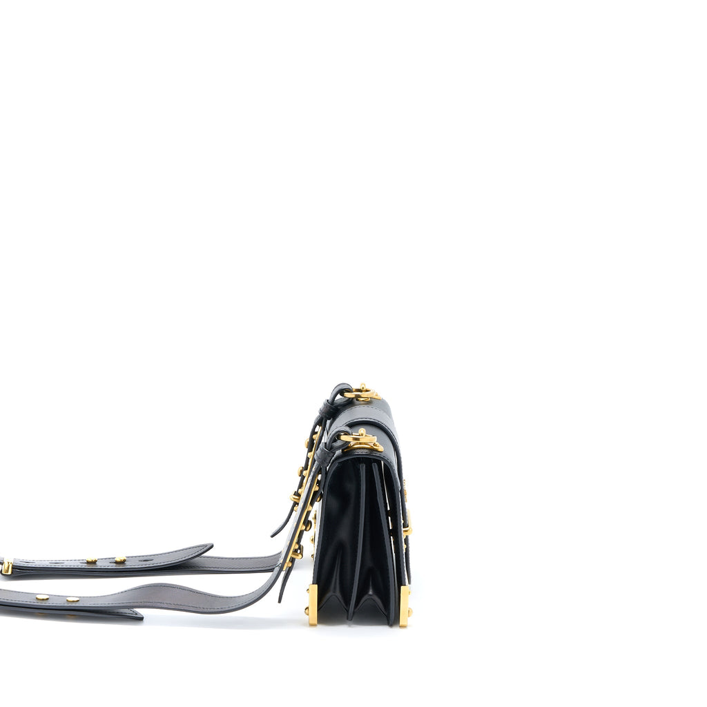 PRADA CAHIER CROSSBODY BAG LEATHER BLACK GHW