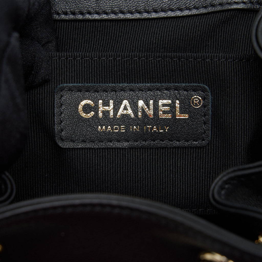 CHANEL DUMA MINI BACKPACK LAMBSKIN BLACK LGHW(MICROCHIP)