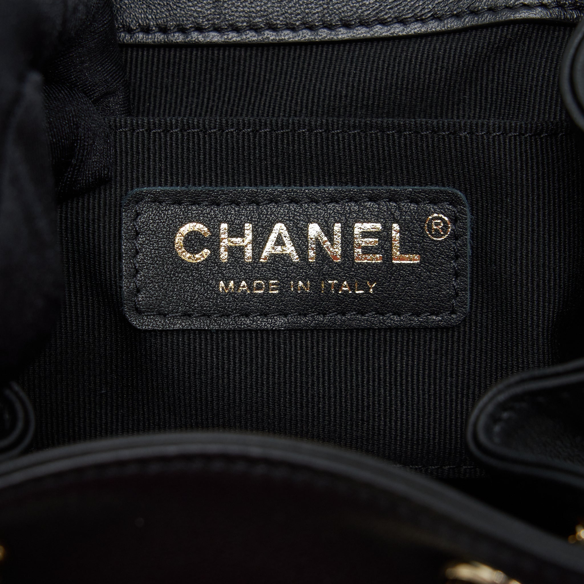 CHANEL DUMA MINI BACKPACK LAMBSKIN BLACK LGHW(MICROCHIP)