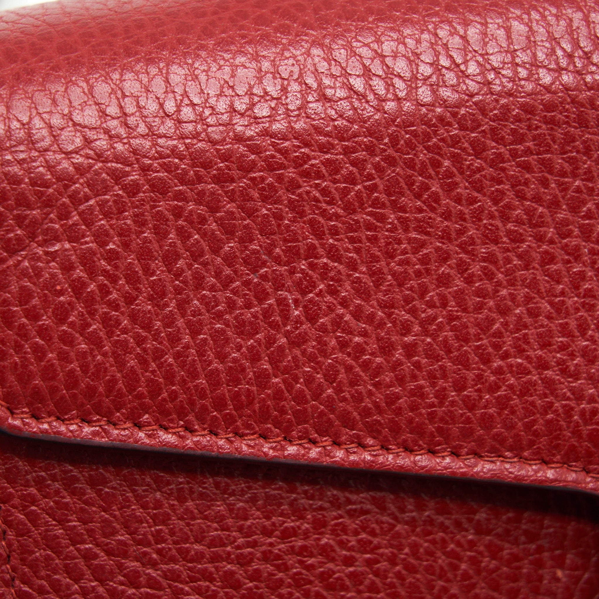 GUCCI DIONYSUS LEATHER MINI CHAIN RED BAG GOLD AND SILVER HARDWARE