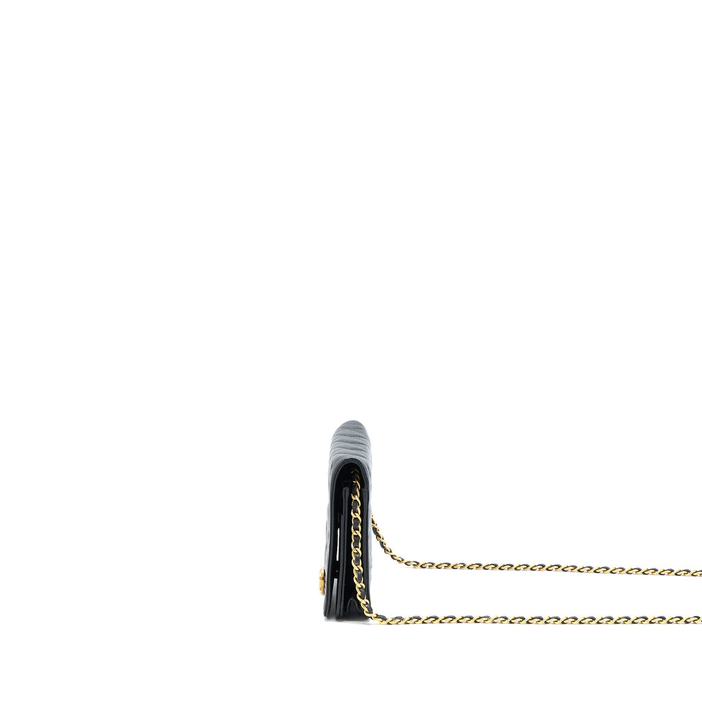 CHANEL CLASSIC BOY WALLET ON CHAIN CAVIAR BLACK GHW