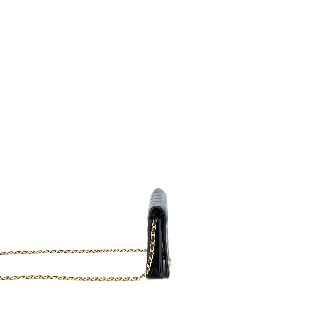 CHANEL CLASSIC BOY WALLET ON CHAIN CAVIAR BLACK GHW