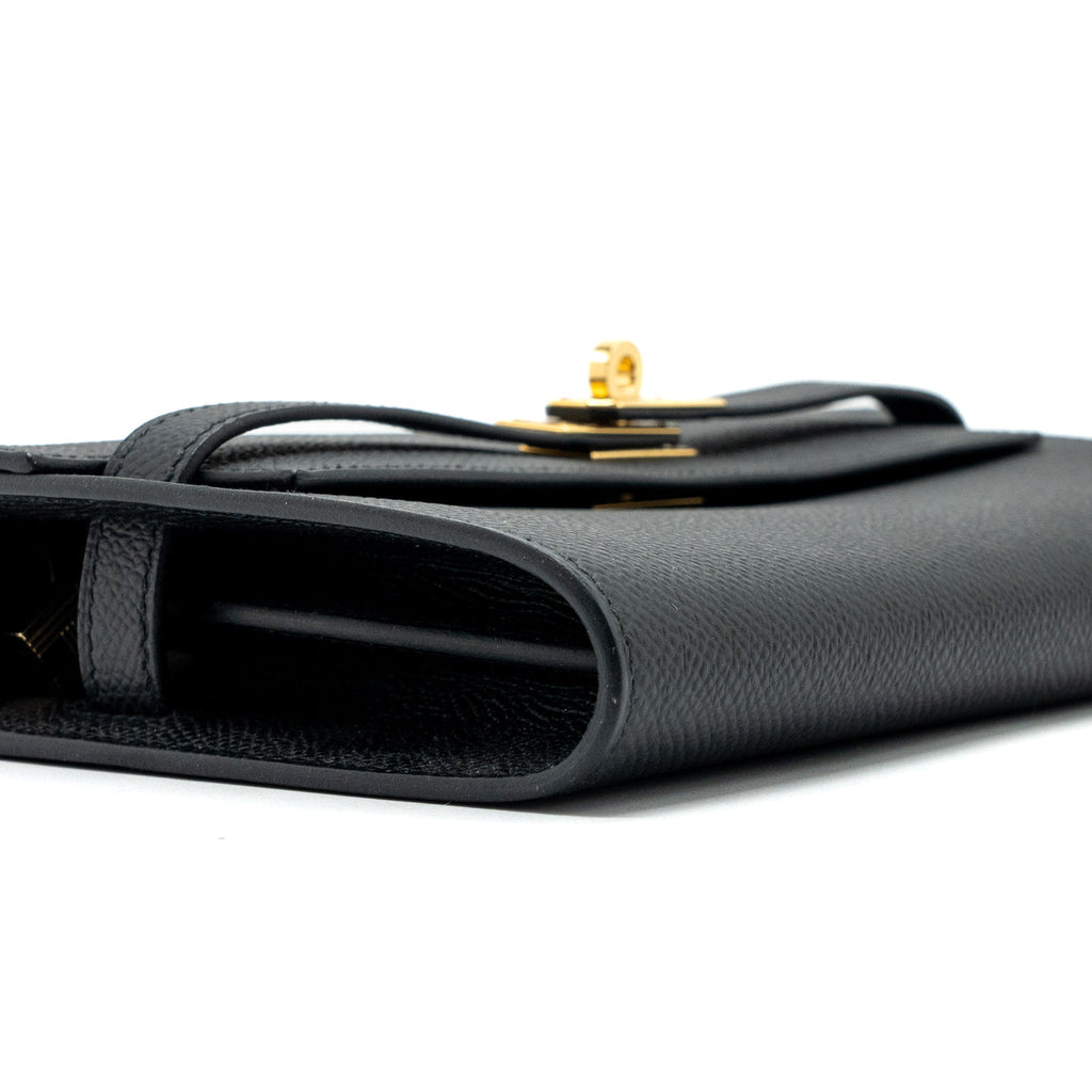 HERMES KELLY TO GO EPSOM BLACK GHW
