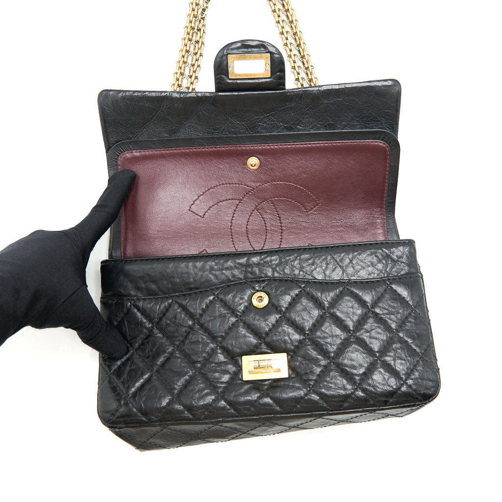 CHANEL SMALL REISSUE 2.55 HANDBAG BLACK GHW