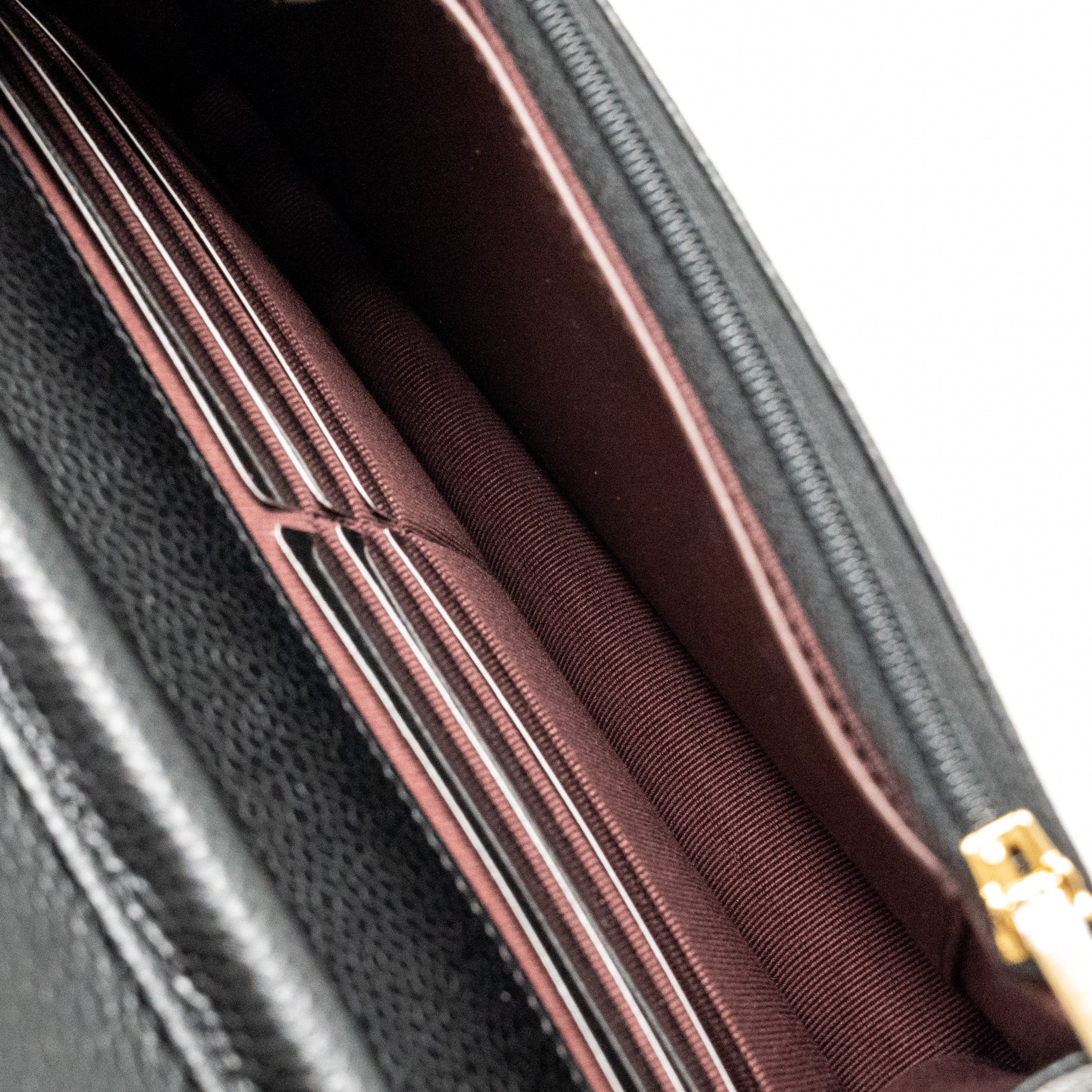 CHANEL CLASSIC WALLET ON CHAIN CAVIAR BLACK GHW (MICROCHIP)