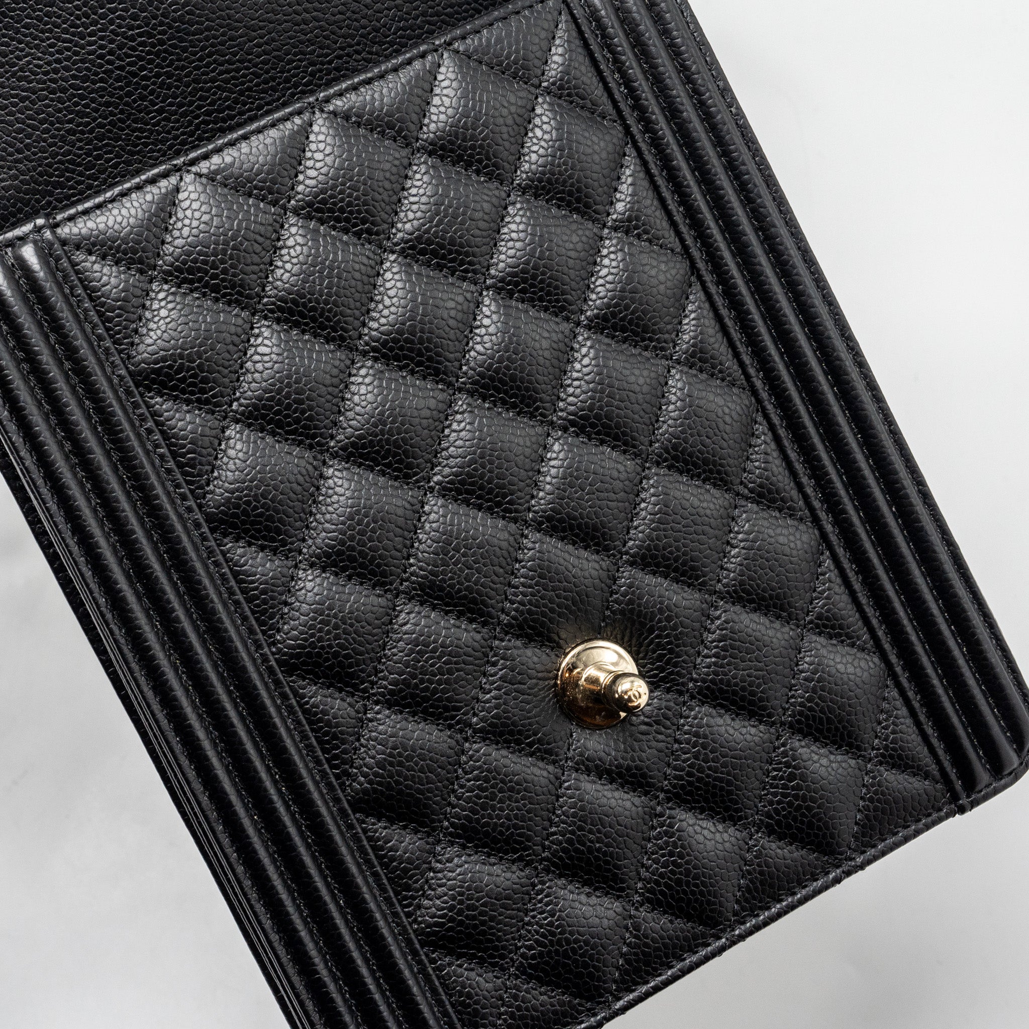 CHANEL NORTH SOUTH BOY BAG CAVIAR BLACK LGHW