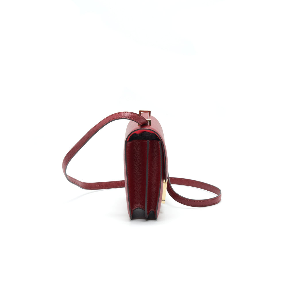 HERMES MINI CONSTANCE BAG ROUGE GRENADE EPSOM LEATHER